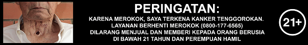 Perhatian : Karena merokok, saya terkena kanker tenggorokan. Layanan berhenti merokok (0800-177-6565)